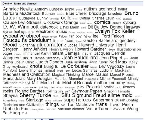 nuage  pour "evocative objects"